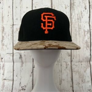 New Era 59Fifty Men’s SF Giants Fitted Cap, Camo Bill (Size 7 1/4)